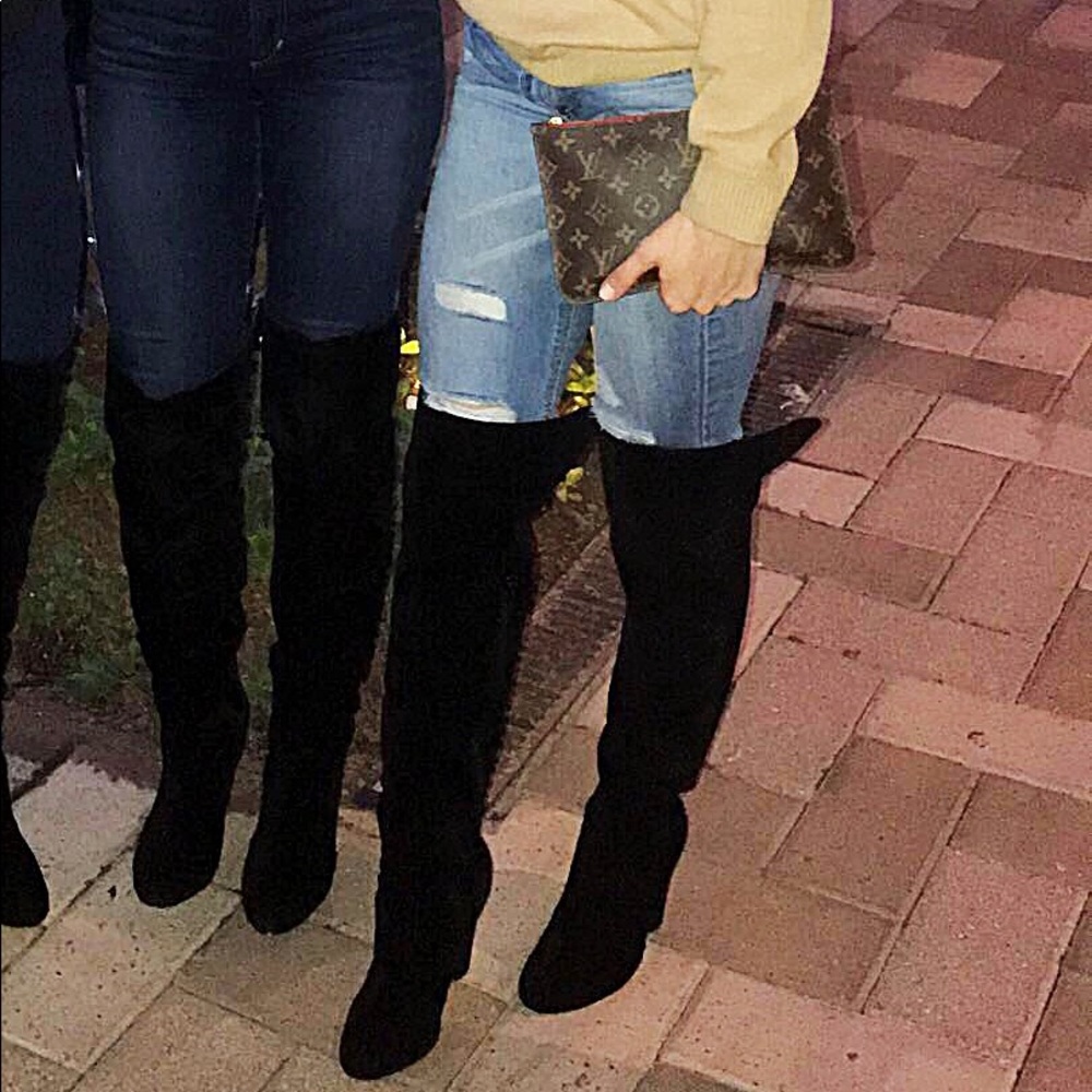 Over the knee black boots!